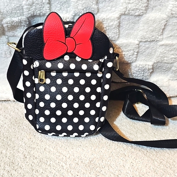 Minnie Mouse NWOT Buckle Down Bags Crossbody Bag Polka Dot Y2K Blk White Red - Picture 1 of 12
